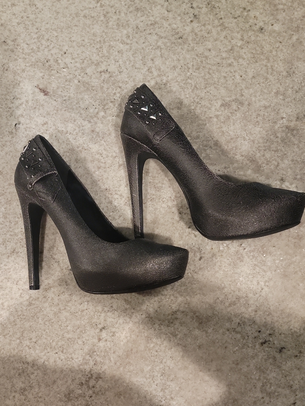 Jessica Simpson Black Stud Accent High Heels